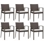 vidaXL Juego comedor jardín 7 piezas y cojines ratán sintético y acero vidaXL Juego comedor jardín 7 piezas y cojines ratán sintético y acero