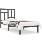 vidaXL Estructura de cama de madera maciza de pino gris 100x200 cm vidaXL Estructura de cama de madera maciza de pino gris 100x200 cm