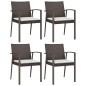 vidaXL Juego comedor jardín 5 piezas y cojines ratán sintético y acero vidaXL Juego comedor jardín 5 piezas y cojines ratán sintético y acero