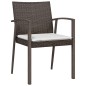 vidaXL Juego comedor jardín 5 piezas y cojines ratán sintético y acero vidaXL Juego comedor jardín 5 piezas y cojines ratán sintético y acero