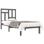 vidaXL Estructura de cama de madera maciza de pino gris 100x200 cm vidaXL Estructura de cama de madera maciza de pino gris 100x200 cm