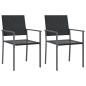 vidaXL Juego de comedor para jardín 3 piezas ratán sintético y acero vidaXL Juego de comedor para jardín 3 piezas ratán sintético y acero