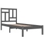 vidaXL Estructura de cama de madera maciza de pino gris 100x200 cm vidaXL Estructura de cama de madera maciza de pino gris 100x200 cm