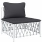 vidaXL Juego de muebles de jardín 8 piezas con cojines acero blanco vidaXL Juego de muebles de jardín 8 piezas con cojines acero blanco