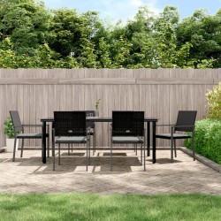 vidaXL Juego comedor jardín 7 piezas y cojines ratán sintético y acero