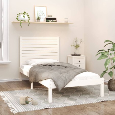 vidaXL Estructura de cama madera maciza de pino blanca 90x200 cm