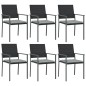 vidaXL Juego comedor jardín 7 piezas y cojines ratán sintético y acero vidaXL Juego comedor jardín 7 piezas y cojines ratán sintético y acero