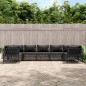 vidaXL Juego muebles de jardín 7 pzas y cojines acero gris antracita vidaXL Juego muebles de jardín 7 pzas y cojines acero gris antracita