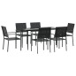 vidaXL Juego de comedor para jardín 7 piezas ratán sintético y acero vidaXL Juego de comedor para jardín 7 piezas ratán sintético y acero
