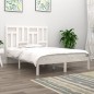 vidaXL Estructura de cama de madera maciza de pino blanco 160x200 cm