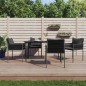 vidaXL Juego comedor jardín 5 piezas y cojines ratán sintético y acero vidaXL Juego comedor jardín 5 piezas y cojines ratán sintético y acero
