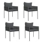 vidaXL Juego comedor jardín 5 piezas y cojines ratán sintético y acero vidaXL Juego comedor jardín 5 piezas y cojines ratán sintético y acero