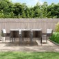 vidaXL Juego comedor jardín 9 piezas y cojines ratán sintético y acero vidaXL Juego comedor jardín 9 piezas y cojines ratán sintético y acero