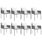 vidaXL Juego comedor jardín 9 piezas y cojines ratán sintético y acero vidaXL Juego comedor jardín 9 piezas y cojines ratán sintético y acero