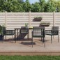 vidaXL Set comedor jardín 5 pzas y cojines acero ratán sintético negro
