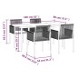 vidaXL Set comedor jardín 5 pzas y cojines acero ratán sintético negro