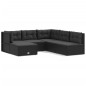 vidaXL Set muebles de jardín 6 piezas y cojines ratán sintético negro vidaXL Set muebles de jardín 6 piezas y cojines ratán sintético negro