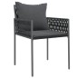 vidaXL Juego comedor jardín 7 piezas y cojines ratán sintético y acero vidaXL Juego comedor jardín 7 piezas y cojines ratán sintético y acero