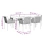 vidaXL Juego comedor jardín 7 piezas y cojines ratán sintético y acero vidaXL Juego comedor jardín 7 piezas y cojines ratán sintético y acero