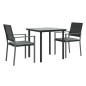 vidaXL Juego comedor jardín 3 piezas y cojines ratán sintético y acero vidaXL Juego comedor jardín 3 piezas y cojines ratán sintético y acero