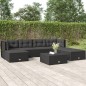 vidaXL Set de muebles de jardín y cojines 7 pzas ratán sintético negro vidaXL Set de muebles de jardín y cojines 7 pzas ratán sintético negro