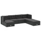 vidaXL Set de muebles de jardín y cojines 7 pzas ratán sintético negro vidaXL Set de muebles de jardín y cojines 7 pzas ratán sintético negro