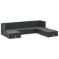 vidaXL Set de muebles de jardín y cojines 7 pzas ratán sintético negro vidaXL Set de muebles de jardín y cojines 7 pzas ratán sintético negro