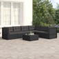 vidaXL Set muebles de jardín 6 piezas y cojines ratán sintético negro