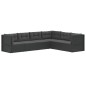 vidaXL Set muebles de jardín 6 piezas y cojines ratán sintético negro