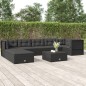 vidaXL Set de muebles de jardín 8 pzas y cojines ratán sintético negro