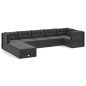 vidaXL Set de muebles de jardín 8 pzas y cojines ratán sintético negro