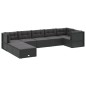 vidaXL Set de muebles de jardín 8 pzas y cojines ratán sintético negro
