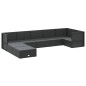 vidaXL Set de muebles de jardín 8 pzas y cojines ratán sintético negro