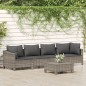 vidaXL Set de muebles de jardín 5 pzas y cojines ratán sintético gris