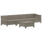 vidaXL Set de muebles de jardín 5 pzas y cojines ratán sintético gris