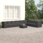 vidaXL Set de muebles de jardín 9 pzas y cojines ratán sintético negro vidaXL Set de muebles de jardín 9 pzas y cojines ratán sintético negro