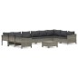 vidaXL Set de muebles de jardín 11 pzas y cojines ratán sintético gris vidaXL Set de muebles de jardín 11 pzas y cojines ratán sintético gris