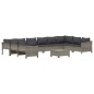 vidaXL Set de muebles de jardín 11 pzas y cojines ratán sintético gris vidaXL Set de muebles de jardín 11 pzas y cojines ratán sintético gris