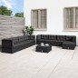 vidaXL Set de muebles de jardín 9 pzas y cojines ratán sintético negro vidaXL Set de muebles de jardín 9 pzas y cojines ratán sintético negro