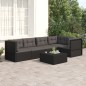 vidaXL Set de muebles de jardín 5 pzas y cojines ratán sintético negro vidaXL Set de muebles de jardín 5 pzas y cojines ratán sintético negro