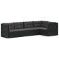 vidaXL Set de muebles de jardín 5 pzas y cojines ratán sintético negro vidaXL Set de muebles de jardín 5 pzas y cojines ratán sintético negro