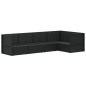 vidaXL Set de muebles de jardín 5 pzas y cojines ratán sintético negro vidaXL Set de muebles de jardín 5 pzas y cojines ratán sintético negro