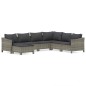 vidaXL Set de muebles de jardín 7 pzas y cojines ratán sintético gris vidaXL Set de muebles de jardín 7 pzas y cojines ratán sintético gris