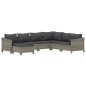 vidaXL Set de muebles de jardín 7 pzas y cojines ratán sintético gris vidaXL Set de muebles de jardín 7 pzas y cojines ratán sintético gris