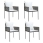 vidaXL Juego comedor jardín 5 piezas y cojines ratán sintético y acero vidaXL Juego comedor jardín 5 piezas y cojines ratán sintético y acero