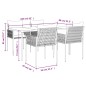 vidaXL Juego comedor jardín 5 piezas y cojines ratán sintético y acero vidaXL Juego comedor jardín 5 piezas y cojines ratán sintético y acero
