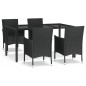 vidaXL Set de muebles jardín 5 pzas con cojines ratán sintético negro vidaXL Set de muebles jardín 5 pzas con cojines ratán sintético negro
