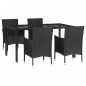vidaXL Set de muebles jardín 5 pzas con cojines ratán sintético negro vidaXL Set de muebles jardín 5 pzas con cojines ratán sintético negro