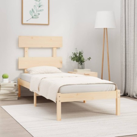 vidaXL Estructura de cama madera maciza 75x190 cm