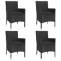 vidaXL Set de muebles jardín 5 pzas con cojines ratán sintético negro vidaXL Set de muebles jardín 5 pzas con cojines ratán sintético negro